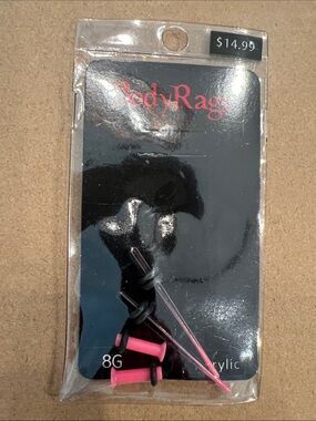 BodyRage Pink Acrylic Ear Tapers - 8G Stretching Set